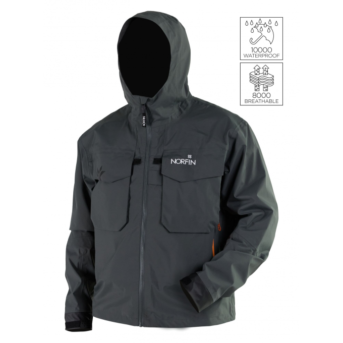 Куртка забродная NORFIN PILOT GRAY 03 р.L 527503-L