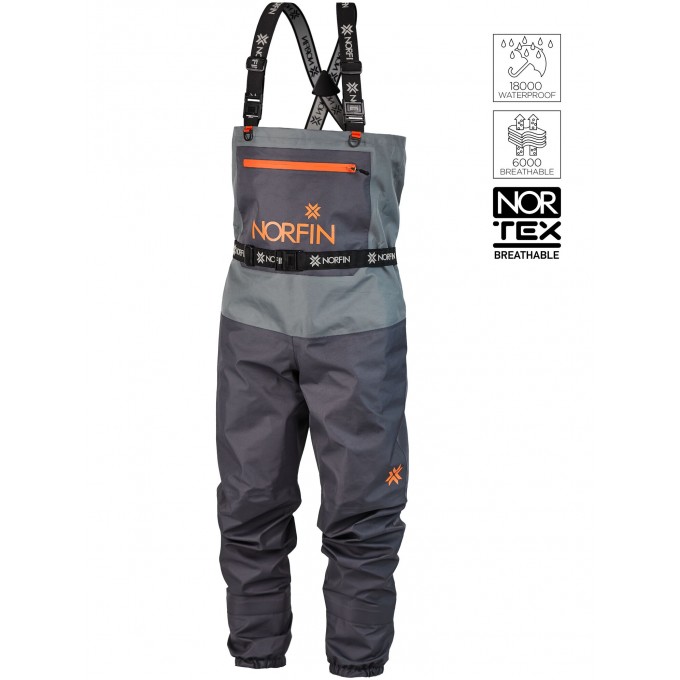Полукомбинезон забродный NORFIN PILOT STOCKINGFOOT GRAY р.LL 83329-03L-L