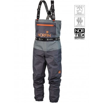 Полукомбинезон забродный NORFIN PILOT STOCKINGFOOT GRAY р.MS